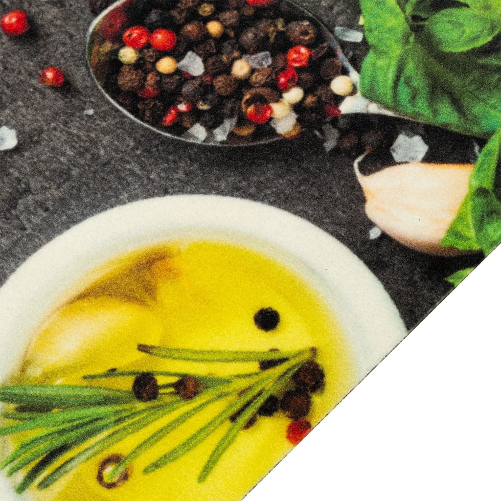 køkkentæppe 45x150 cm krydderidesign vaskbart velour