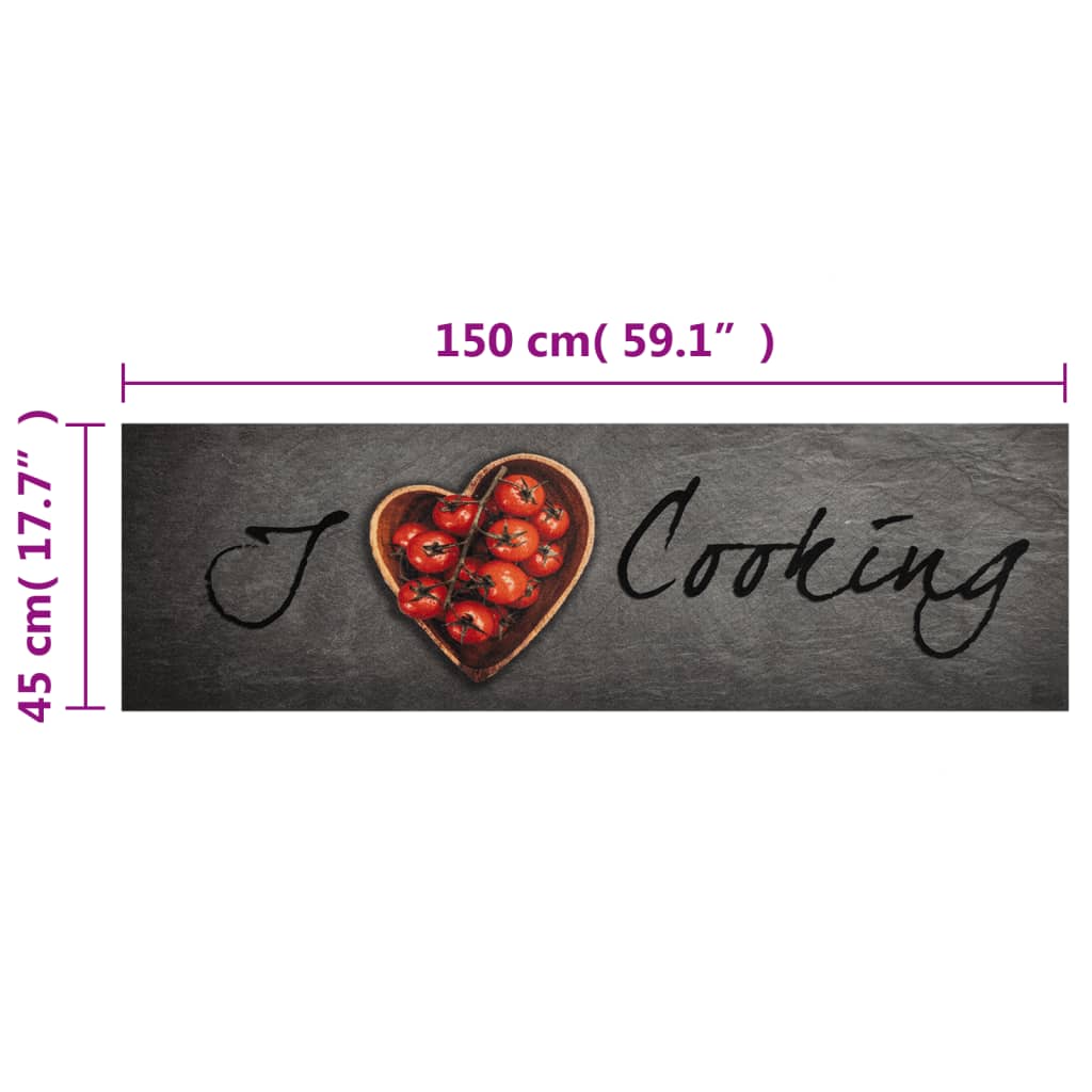 køkkentæppe 45x150 cm Cooking-design vaskbart velour