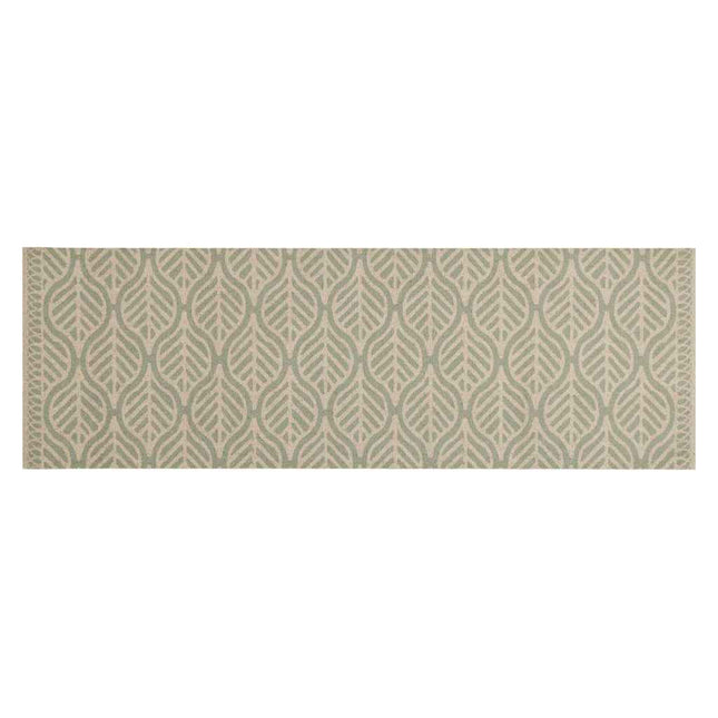 køkkentæppe 60x180 cm bladdesign vaskbart velour