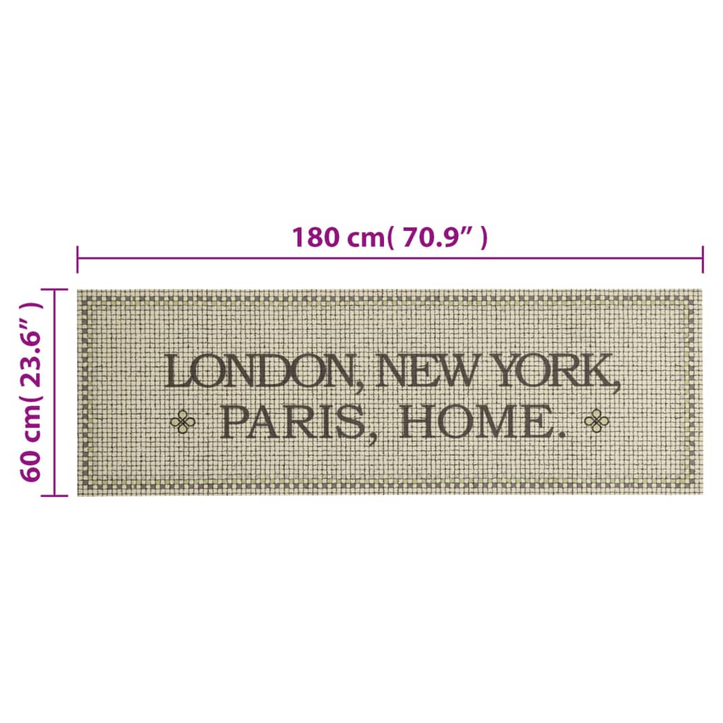 køkkentæppe 60x180 cm hovedstæder vaskbart velour