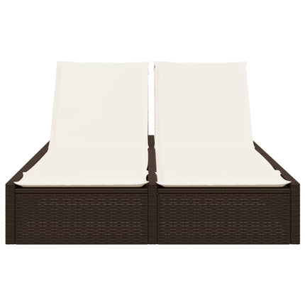 solseng med hynder polyrattan brun
