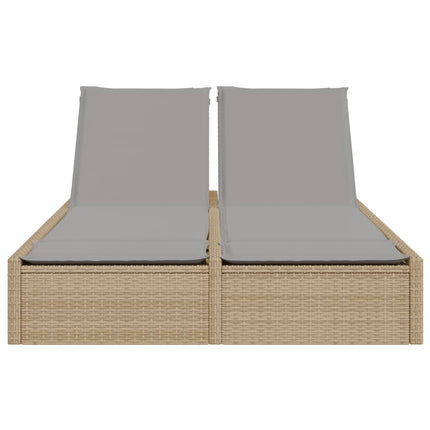 solseng med hynder polyrattan beige