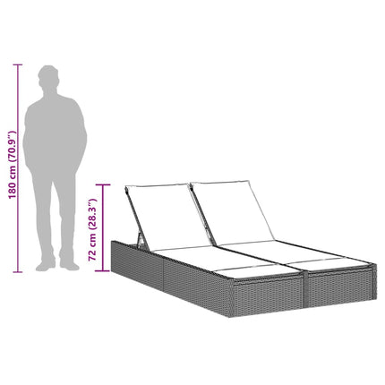 solseng med hynder polyrattan lysegrå
