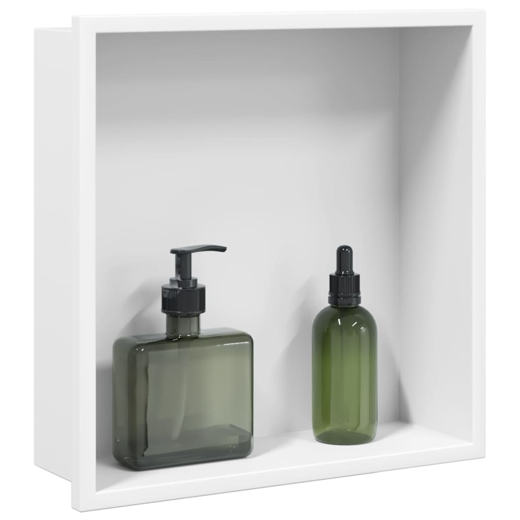 brusehylde 32x32x9 cm rustfrit stil børstet mat hvid