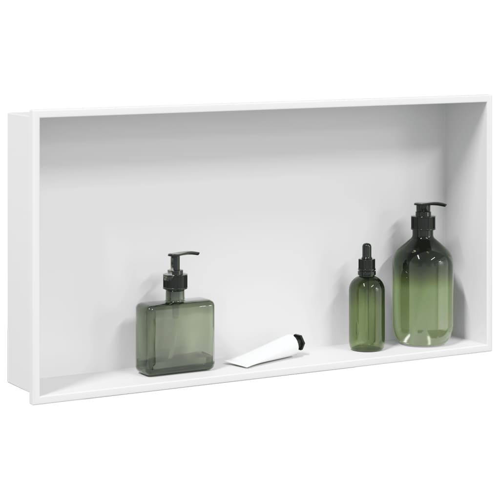 brusehylde 62x32x9 cm rustfrit stil børstet mat hvid