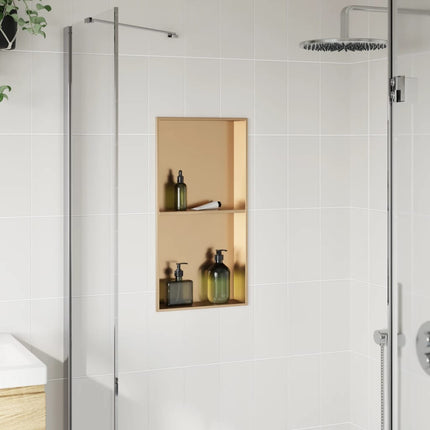 brusehylde 32x62x9 cm rustfrit stil børstet guldfarve