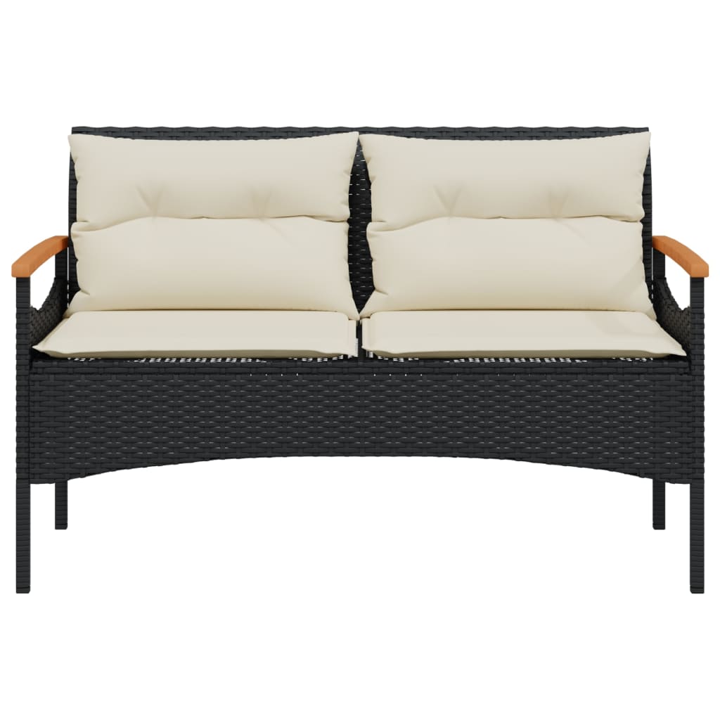 sofasæt til haven 4 dele med hynder polyrattan sort