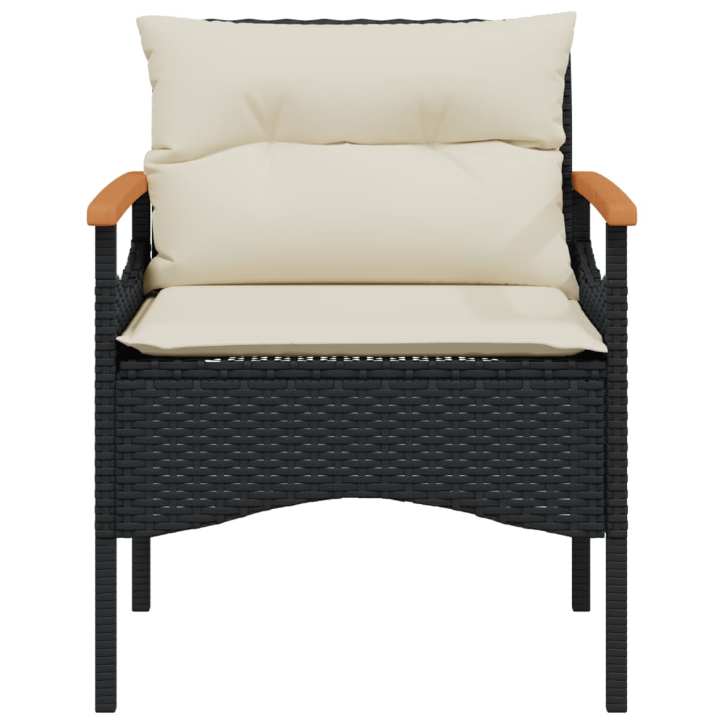 sofasæt til haven 4 dele med hynder polyrattan sort