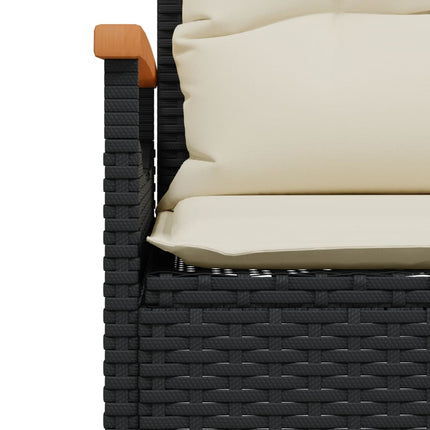 sofasæt til haven 4 dele med hynder polyrattan sort
