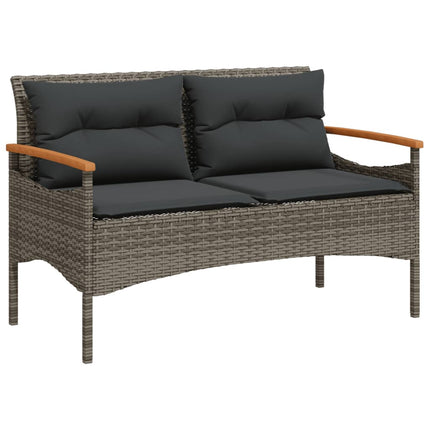 sofasæt til haven 4 dele med hynder polyrattan grå
