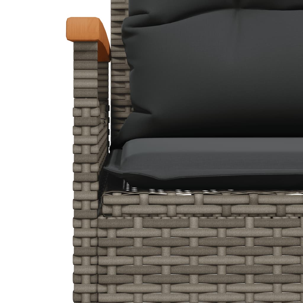 havesofasæt 3 dele med hynder polyrattan grå