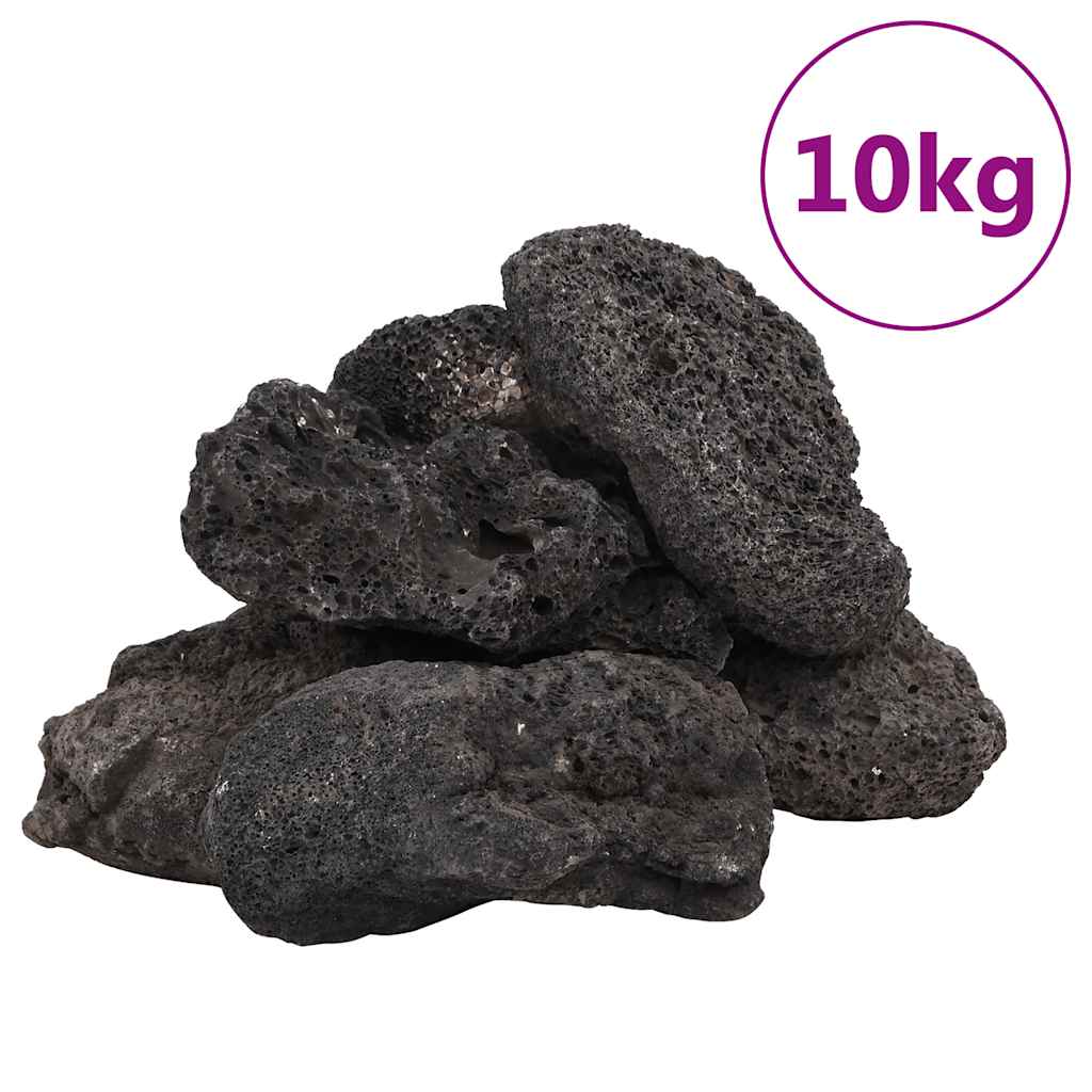 vulkanske sten 10 kg 10-30 cm sort