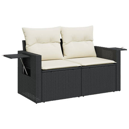 sofasæt til haven 4 dele med hynder polyrattan sort