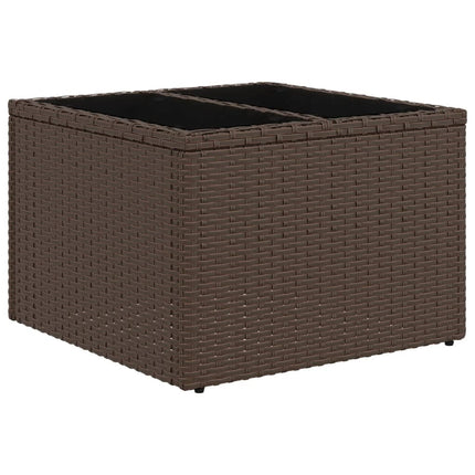 havesofasæt med 6 hynder brun polyrattan