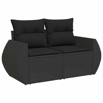 sofasæt til haven 4 dele med hynder polyrattan sort