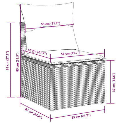 sofasæt til haven 7 dele med hynder polyrattan lysegrå