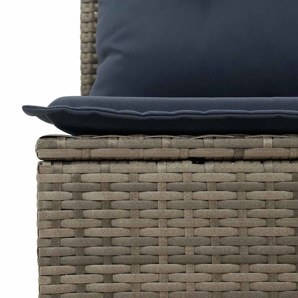 havesofasæt med 7 dele og hynder grå polyrattan