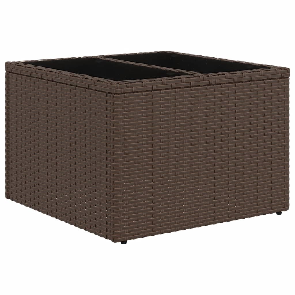 havesofasæt med 9 dele og hynder brun polyrattan
