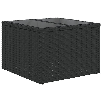 sofasæt til haven 7 dele med hynder polyrattan sort