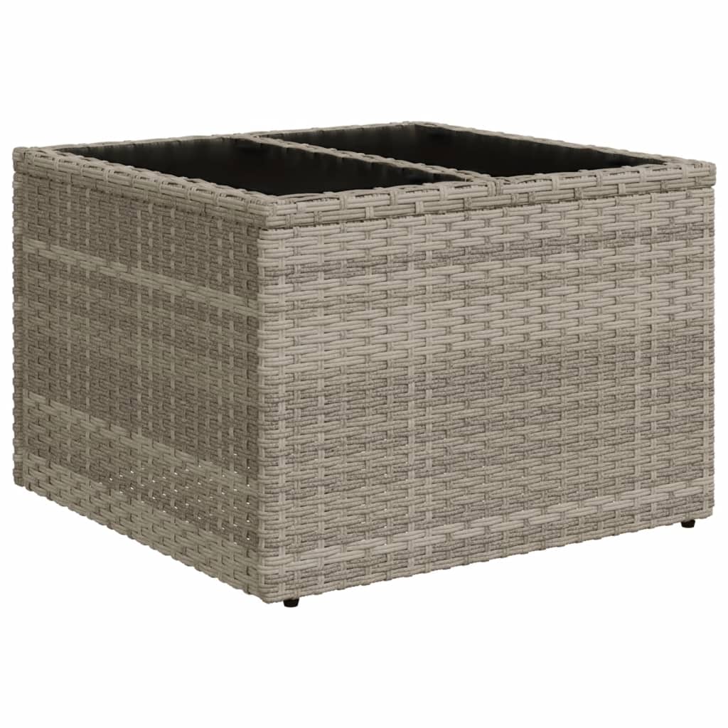 havesofasæt med 7 dele og hynder grå polyrattan