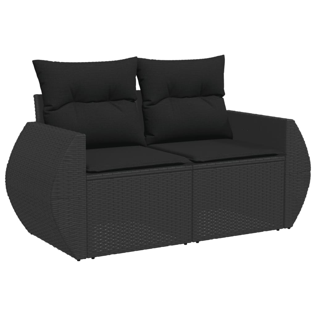 sofasæt til haven 10 dele med hynder polyrattan sort