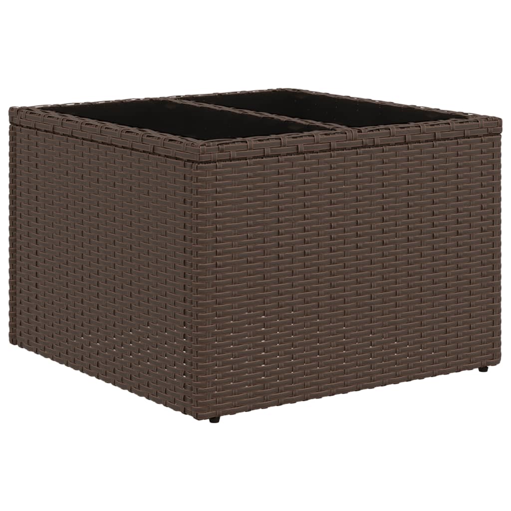 havesofasæt med 10 hynder brun polyrattan