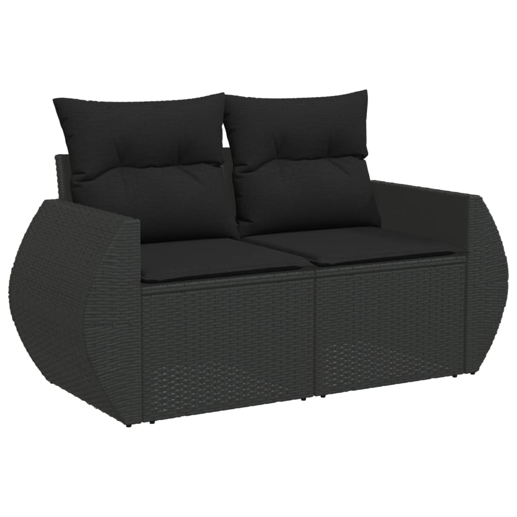 sofasæt til haven 10 dele med hynder polyrattan sort