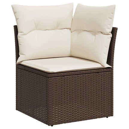sofasæt til haven 3 dele med hynder polyrattan brun