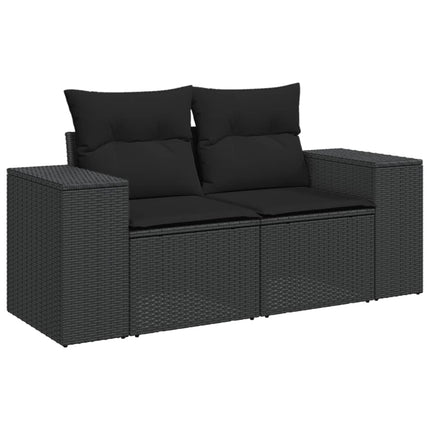 sofasæt til haven 4 dele med hynder polyrattan sort