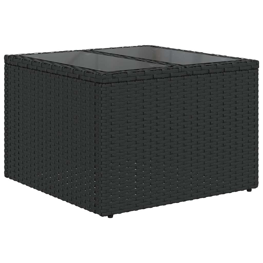 havesofasæt med 5 dele og hynder sort polyrattan