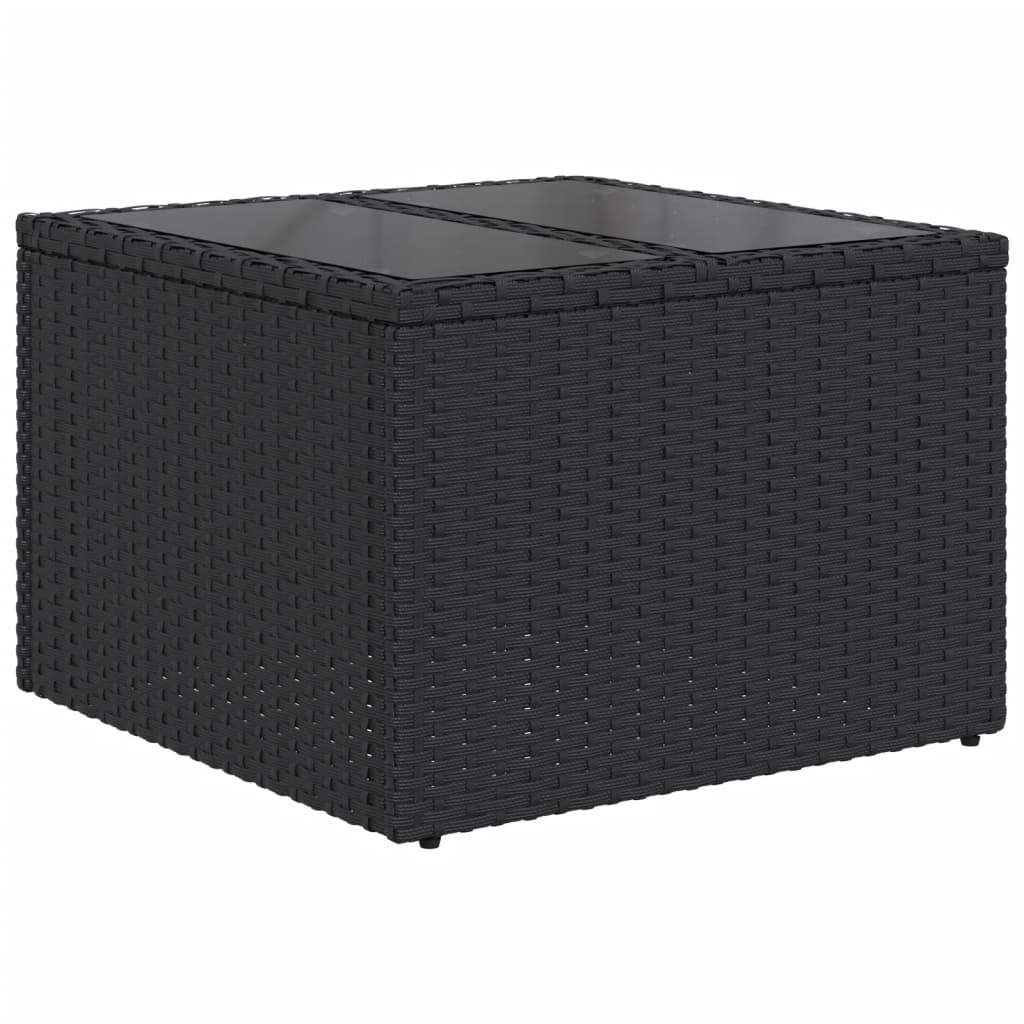 sofasæt til haven 7 dele med hynder polyrattan sort