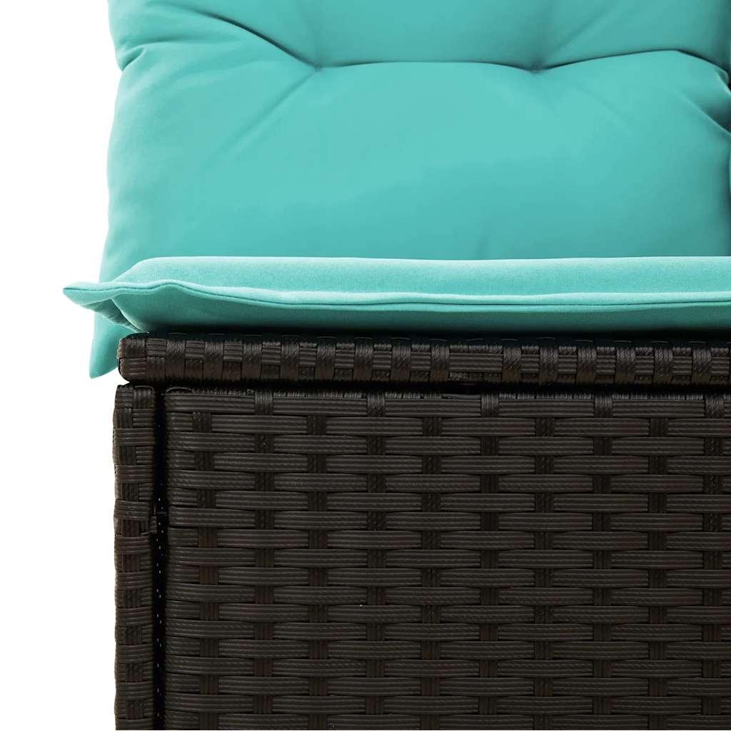 havesofasæt med 7 hynder sort polyrattan