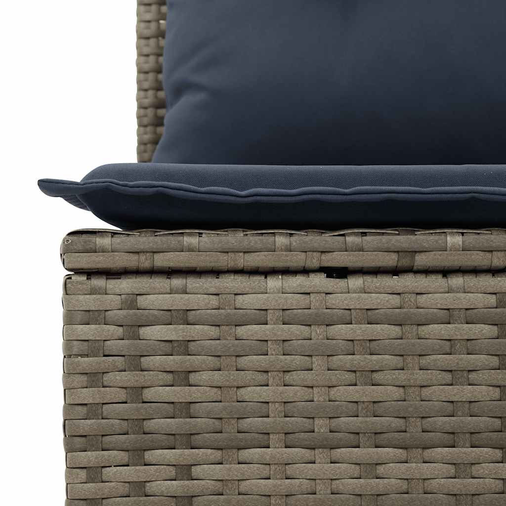 havesofasæt med 7 dele og hynder grå polyrattan