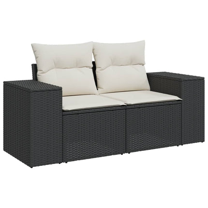 sofasæt til haven 8 dele med hynder polyrattan sort