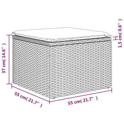 sofasæt 5 dele med hynder polyrattan lysegrå
