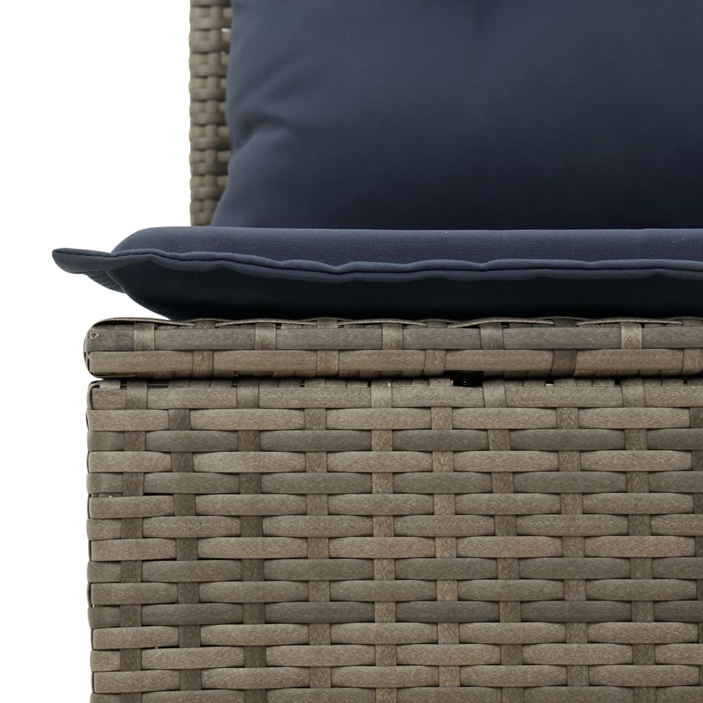 havesofasæt med 6 dele og hynder grå polyrattan