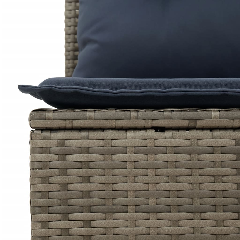havesofasæt med 4 dele og hynder grå polyrattan