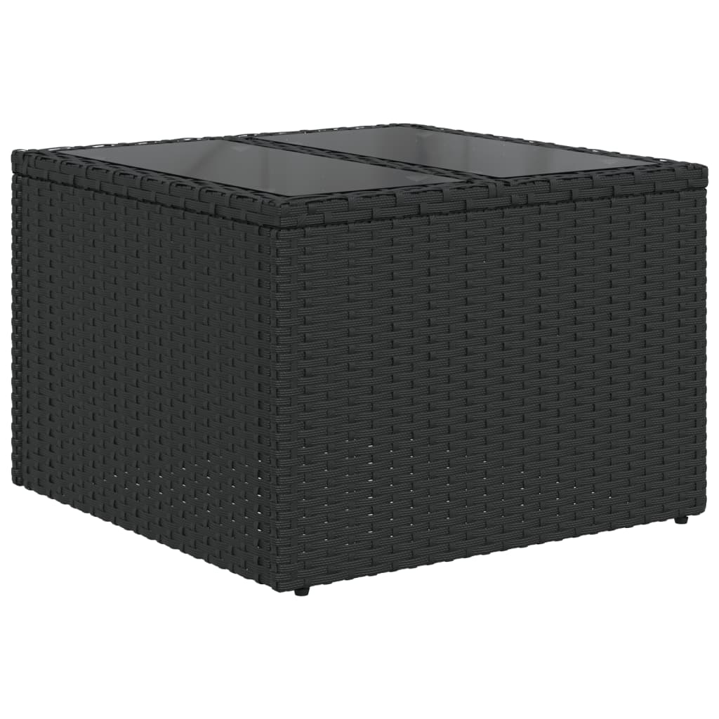 havesofasæt med 5 dele og hynder sort polyrattan