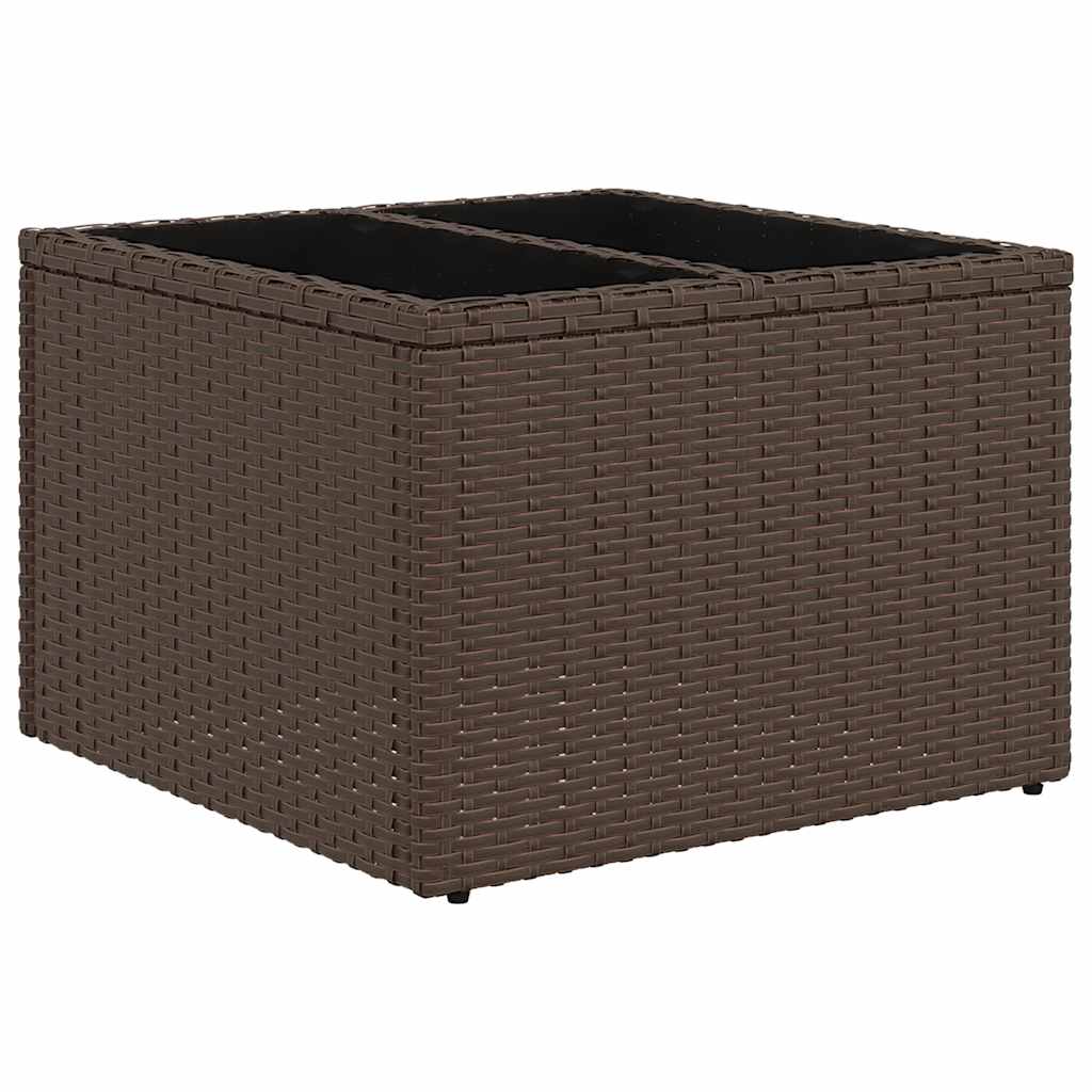 havesofasæt med 6 hynder brun polyrattan