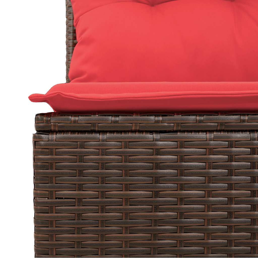 havesofasæt med 6 hynder brun polyrattan