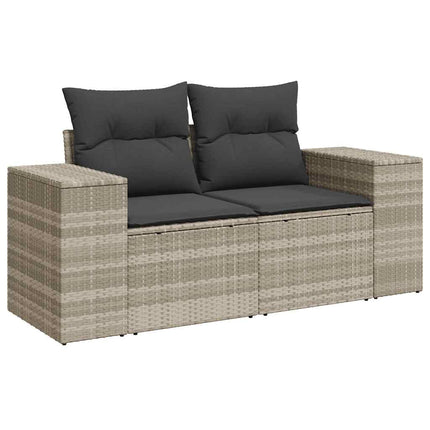 sofasæt til haven 6 dele med hynder polyrattan lysegrå