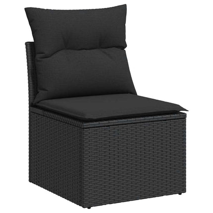 sofasæt til haven 7 dele med hynder polyrattan sort