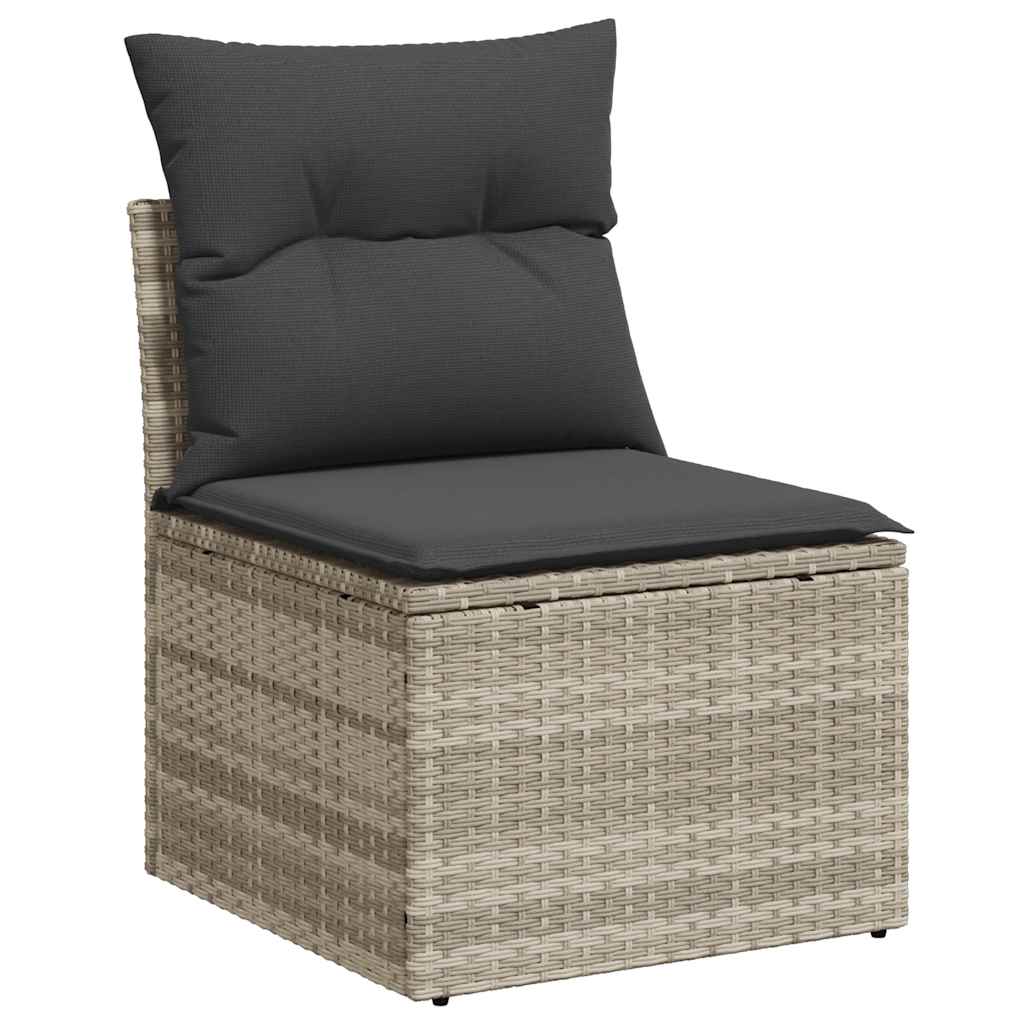 sofasæt til haven 7 dele med hynder polyrattan lysegrå