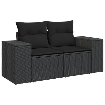 sofasæt til haven 9 dele med hynder polyrattan sort