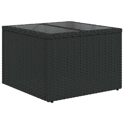 sofasæt til haven 7 dele med hynder polyrattan sort