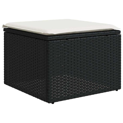 sofasæt til haven 7 dele med hynder polyrattan sort