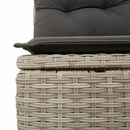 sofasæt til haven 7 dele med hynder polyrattan lysegrå