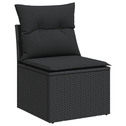 sofasæt til haven 7 dele med hynder polyrattan sort