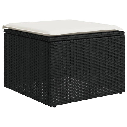 sofasæt til haven 7 dele med hynder polyrattan sort