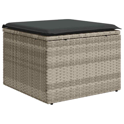 sofasæt til haven 7 dele med hynder polyrattan lysegrå